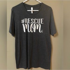 Bella Canvas Rescue Furkid Mom Gray Short Sleeve Tee Large